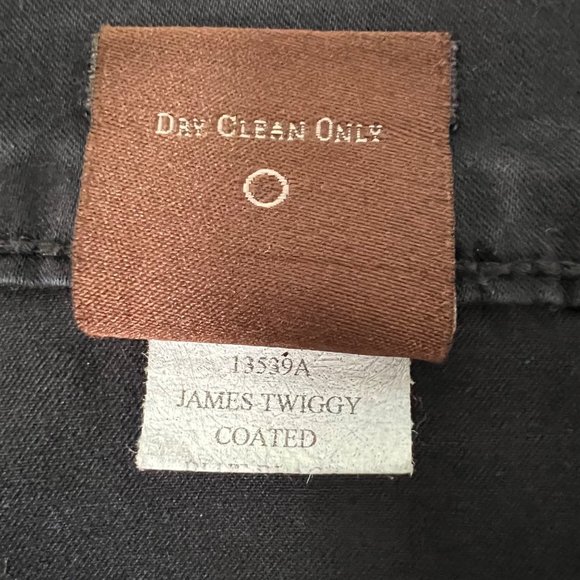 James Jeans Womens Twiggy Skinny Jeans Black Coated Waxed Raw Hem size 32 - Picture 11 of 12